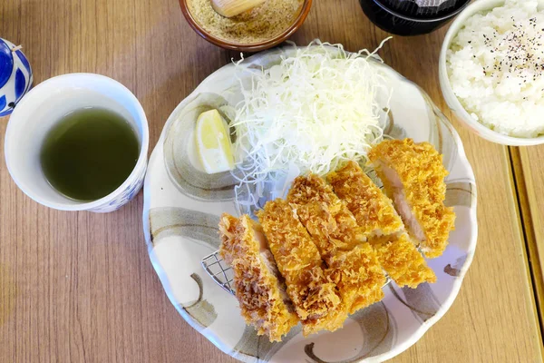 Conjunto Tonkatsu Chuleta Cerdo —  Fotos de Stock