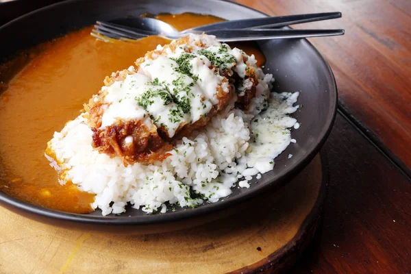 Arroz Caril Japonês Porco Frito — Fotografia de Stock