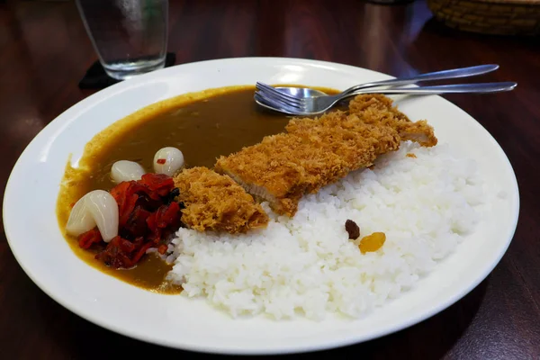 Japanischer Curryreis Gebratenes Schweinefleisch — Stockfoto