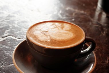 Fincan sıcak Latte, görünümü Kapat