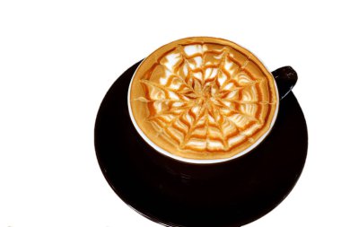 Tahta arka planda bir fincan kahve.