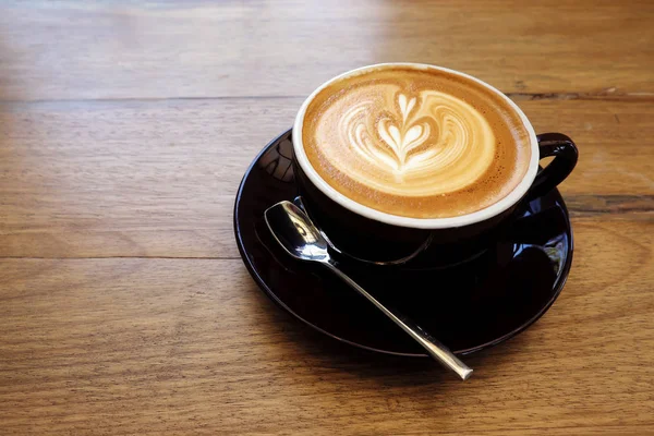 Café Con Leche Sobre Fondo Madera — Foto de Stock