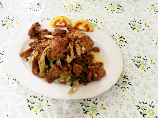 Schweinefleisch Gebratene Garnelenpaste Aus Thailand — Stockfoto