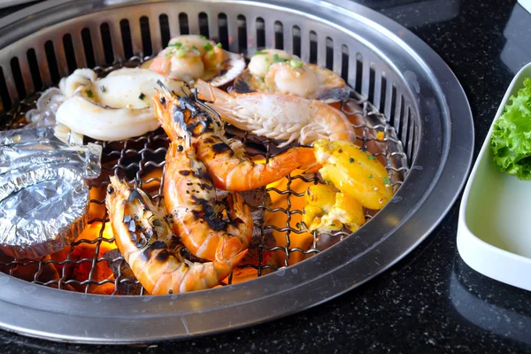 stock image Korean style seafood grilled