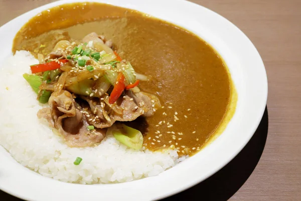 Curry Reis Mit Schweinefleisch Nach Japan — Stockfoto