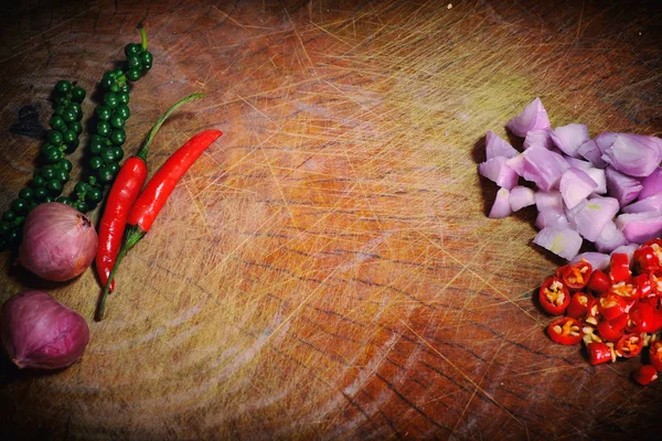 Herb Cooking Wood Background — Stock Photo, Image