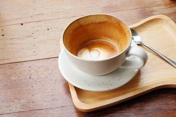 Latte Coffee Art Auf Dem Holztisch — Stockfoto