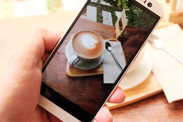 Fotografía Taza Café Teléfono Móvil — Foto de Stock