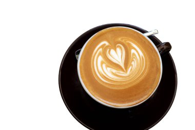 Beyaz arka plan üzerinde sıcak kahve