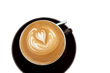 Beyaz arka plan üzerinde sıcak kahve