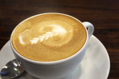 Fincan sıcak Latte, görünümü Kapat