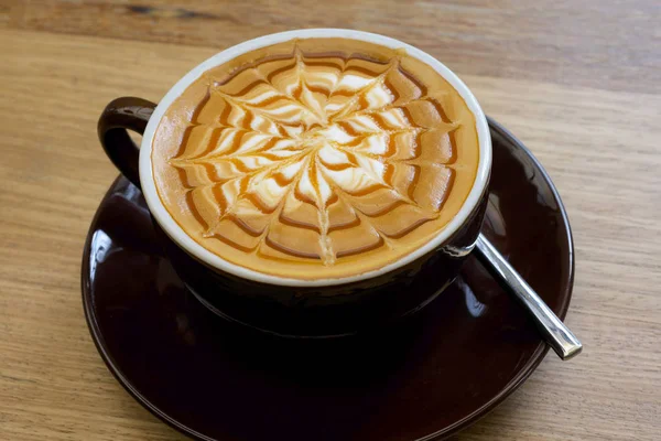 Tasse Kaffee Auf Holzgrund — Stockfoto