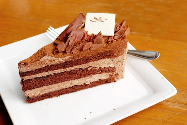 Pedazo Pastel Chocolate Dulce —  Fotos de Stock
