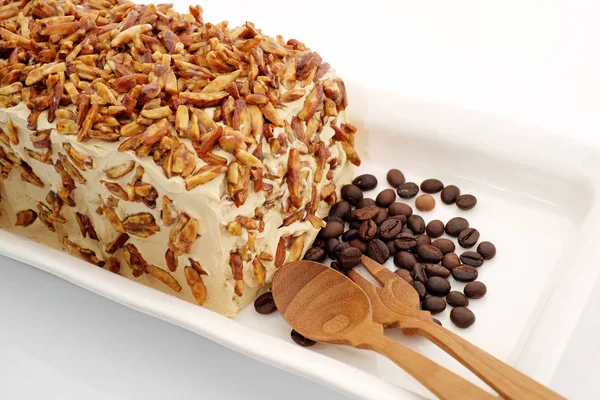 Coffee Cake Caramel Almonds — Stock Photo, Image