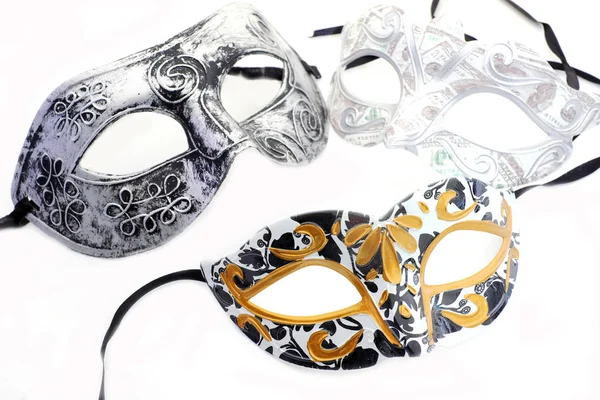 Close up view of festive fancy masks