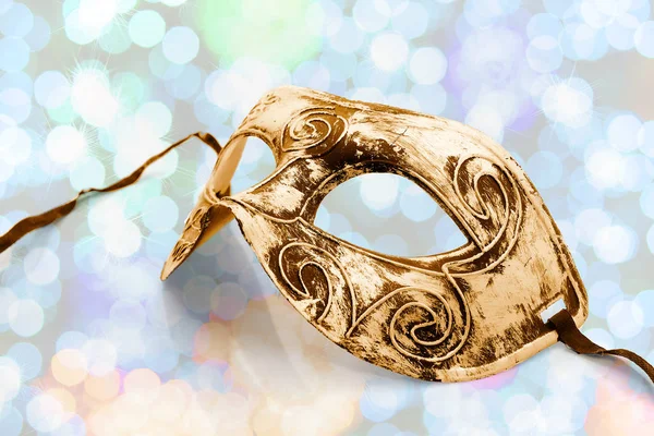 Close up view of festive fancy mask