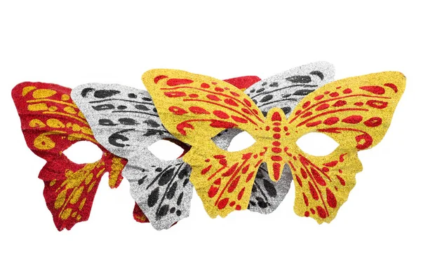 蝴蝶面具在白色背景 — 图库照片