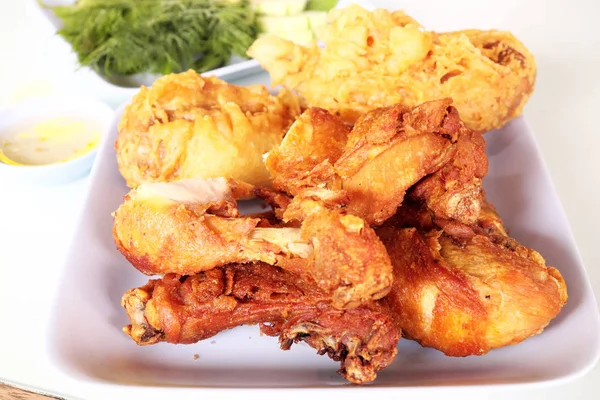 Ayam Goreng Yang Lezat Tampilan Dekat — Stok Foto