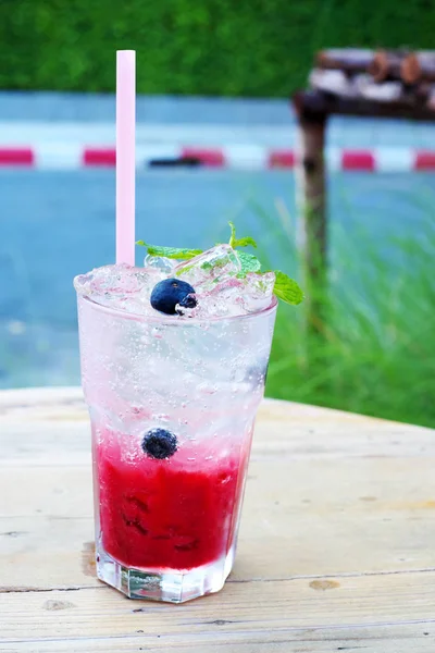 Berries Soda Water Glass — Stock Photo, Image