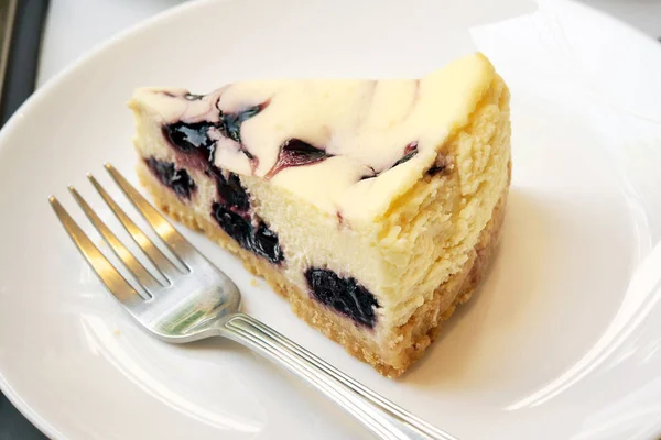 Delicious Sweet Blueberry Cheesecake — Stock Photo, Image