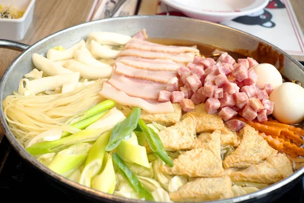 Koreański Hot Pot Zamknąć Widok — Zdjęcie stockowe