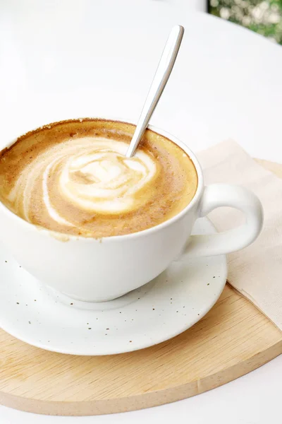 Heißer Kaffee Weißer Tasse — Stockfoto