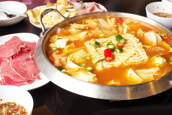 Koreanischer Hot Pot Nahsicht — Stockfoto