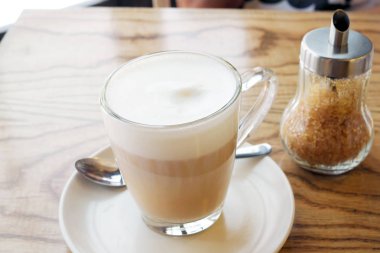 Latte kahve cam Kupası