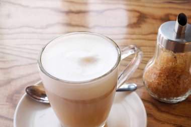 Latte kahve cam Kupası