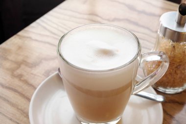 Latte kahve cam Kupası