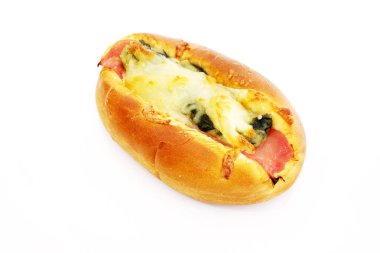 Pişmiş jambon, ıspanak ve peynir.