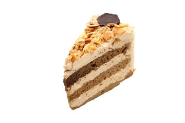 Beyaz arka plan üzerinde tatlı kahve kek