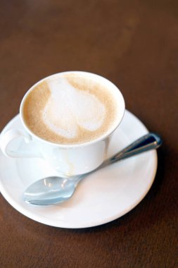 Fincan sıcak Latte, görünümü Kapat