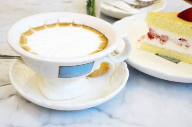 Fincan sıcak Latte, görünümü Kapat