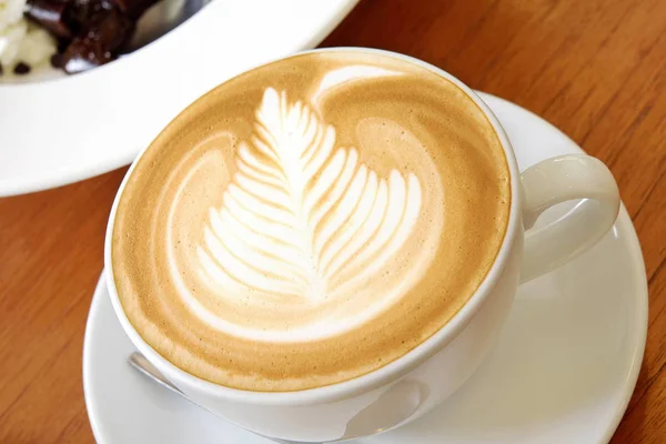 Tasse Heißen Latte Nahsicht — Stockfoto