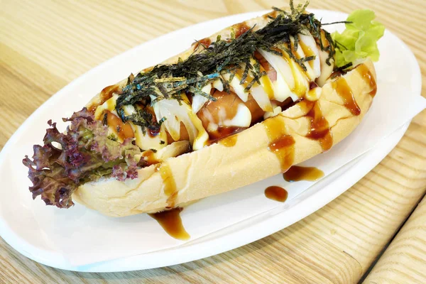 Fusión Japonesa Hot Dog — Foto de Stock