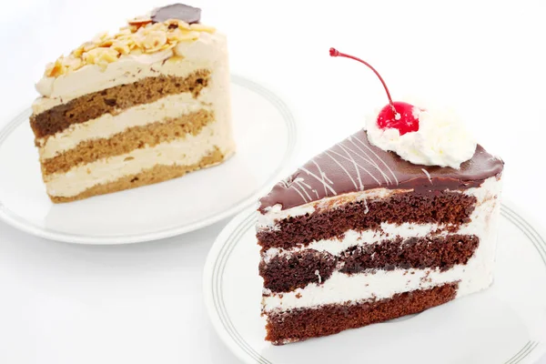 美味的黑森林蛋糕和咖啡蛋糕 — 图库照片