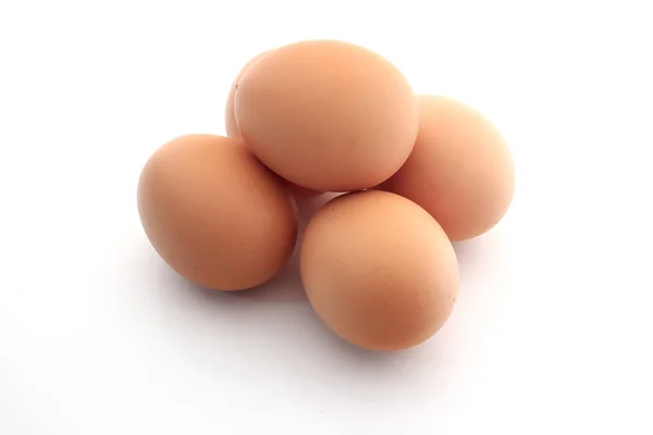 Huevos Crudos Sobre Fondo Blanco — Foto de Stock