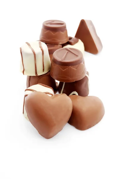 Sweet Chocolate Truffles White Background — Stock Photo, Image