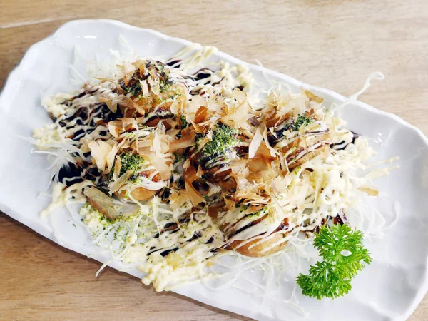 Takoyaki Pyszne Tradycyjne Japońskie Jedzenie — Zdjęcie stockowe