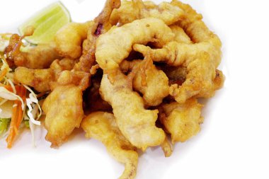 Lezzetli kızarmış kalamar plaka