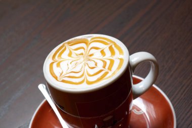 Fincan sıcak Latte, görünümü Kapat