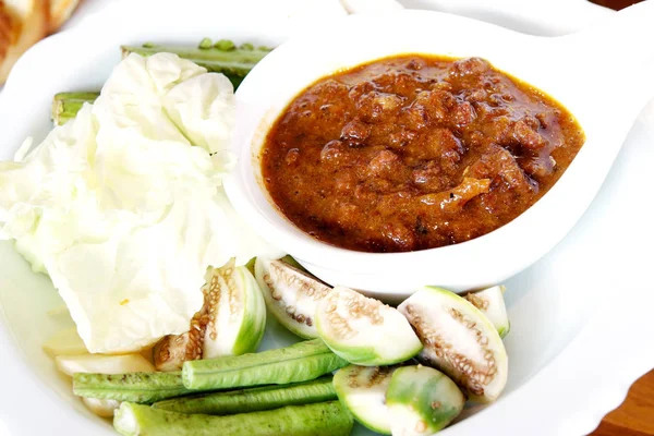 stock image Thai pork with fresh vegetables