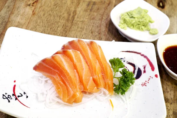 Sashimi Delicioase Somon Mâncare Tradițională Japoneză — Fotografie, imagine de stoc