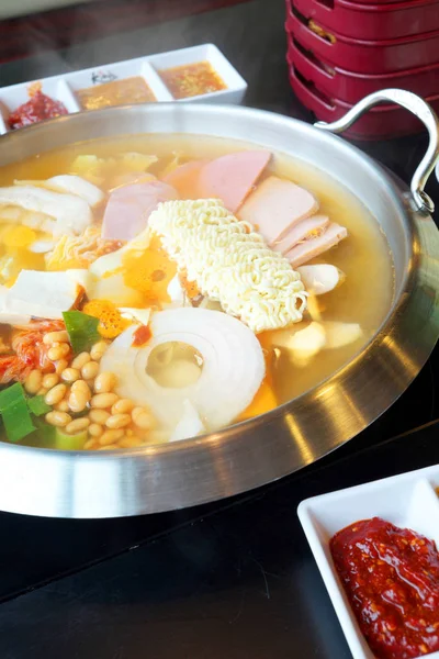 Νόστιμα Κορέας Ζεστό Κατσαρόλα Λαχανικά — Φωτογραφία Αρχείου