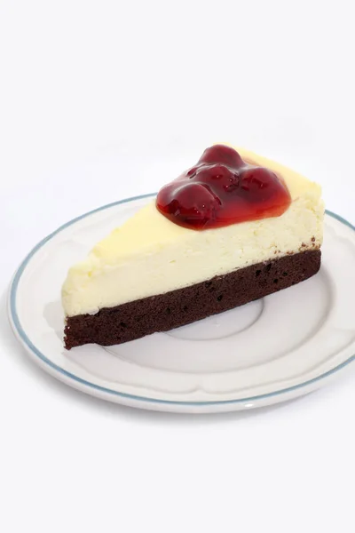 美味的甜布朗尼芝士蛋糕 — 图库照片