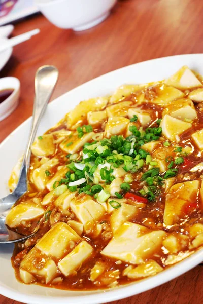 Tofu Rühren Gebratenes Schweinefleisch Roter Soße Aus China — Stockfoto