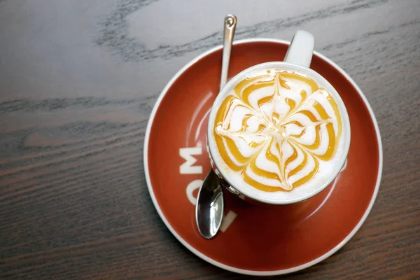 Tasse Heißen Latte Nahsicht — Stockfoto
