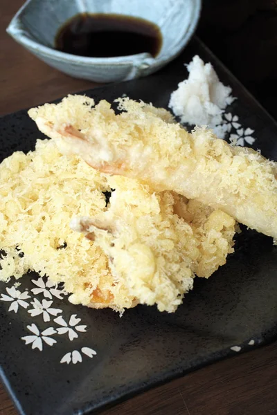 Delicioso Tempura Camarão Comida Japonesa Tradicional — Fotografia de Stock