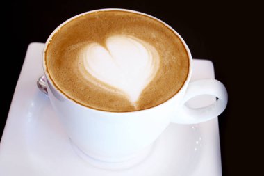 Fincan sıcak Latte, görünümü Kapat